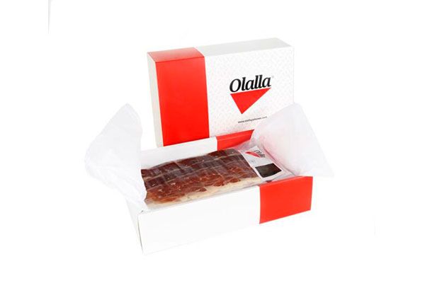 Caja de Paleta de Bellota 100% Ibérica loncheada a mano en sobres, auténtico producto Pata Negra.